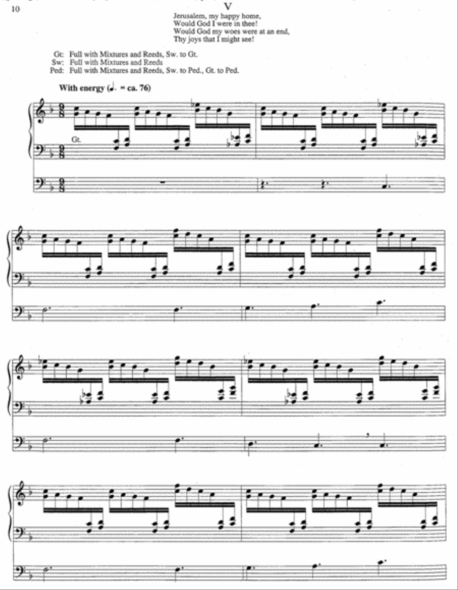 Variations on Jerusalem, My Happy Home Organ scores gallery preview page 4