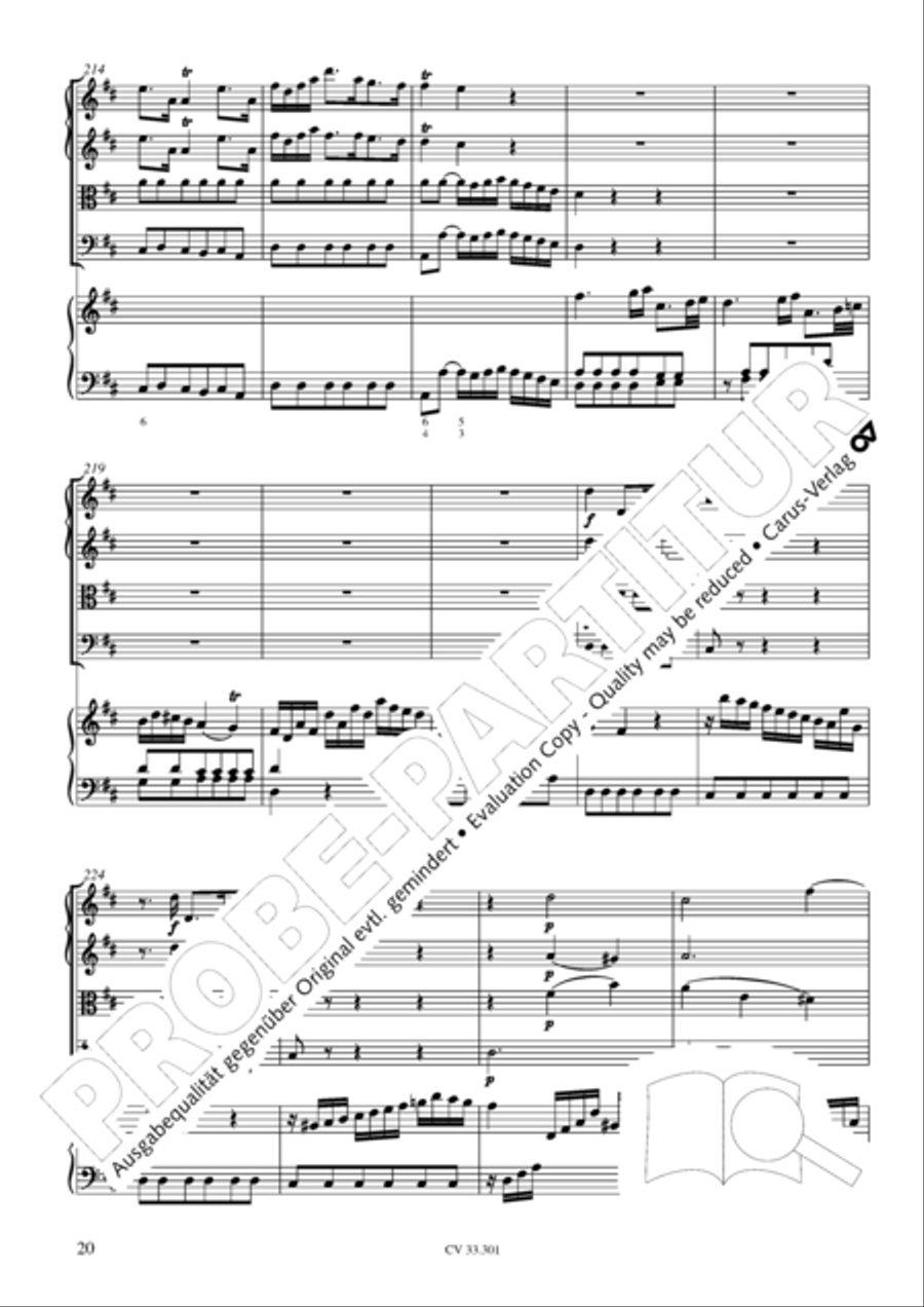 Concerto per il Cembalo in D Cello scores gallery preview page 21