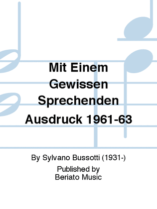 Book cover for Mit Einem Gewissen Sprechenden Ausdruck 1961-63
