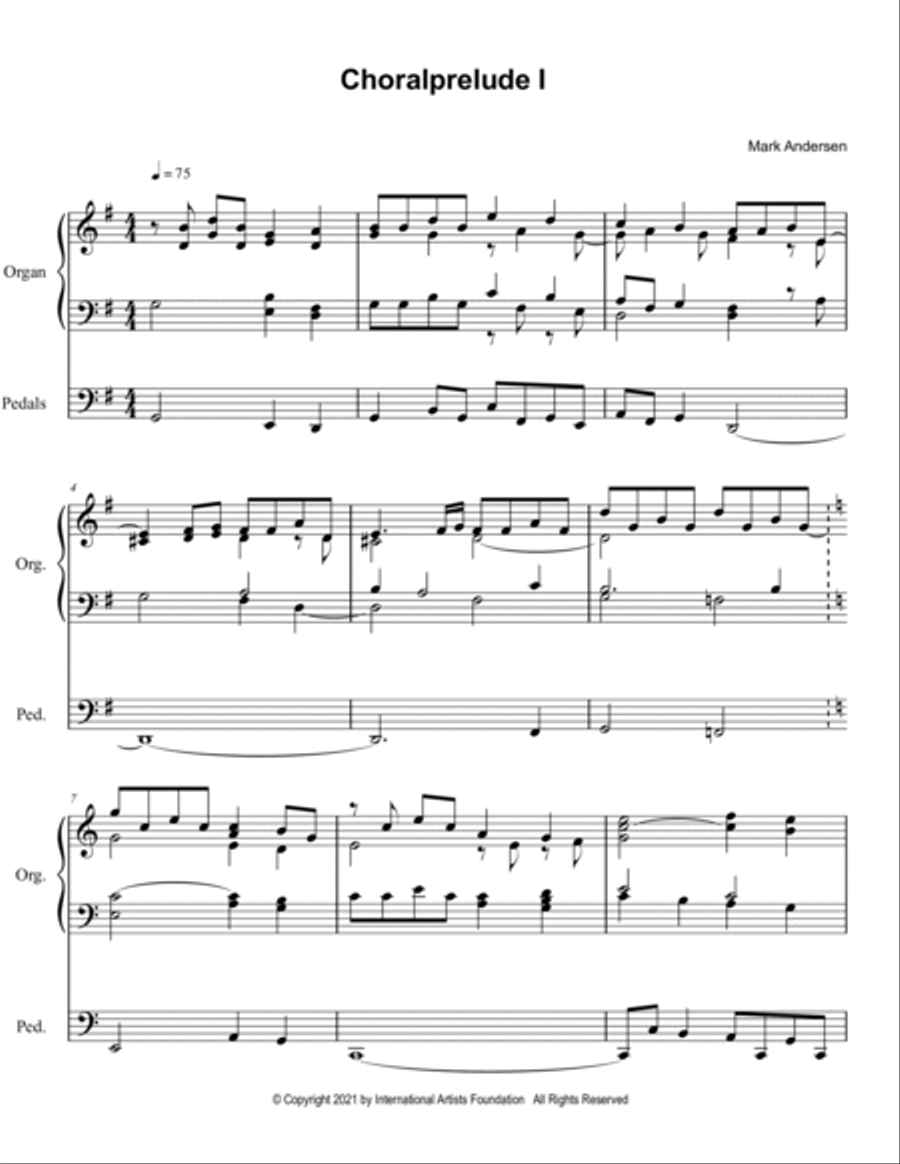 Twelve Choralpreludes for organ by Mark Andersen Organ Solo scores gallery preview page 3