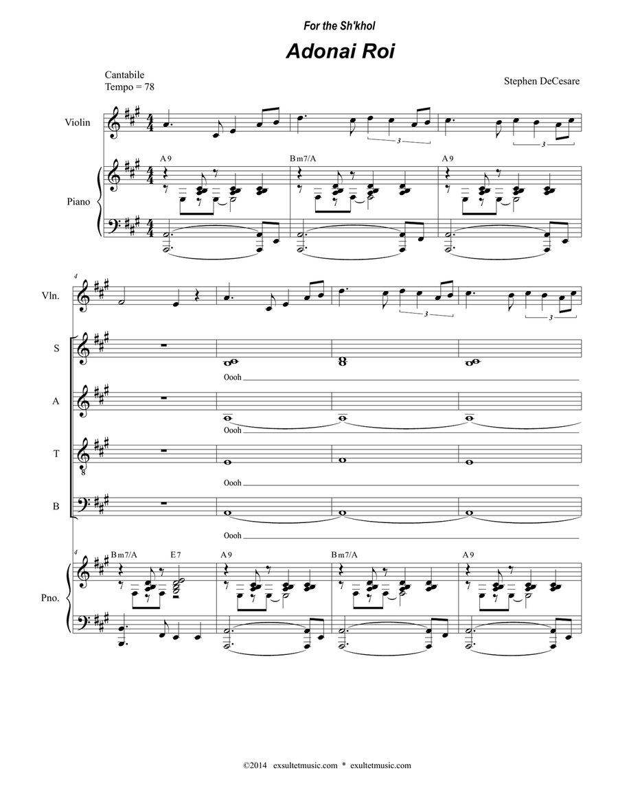 Adonai Roi 4-Part scores gallery preview page 1
