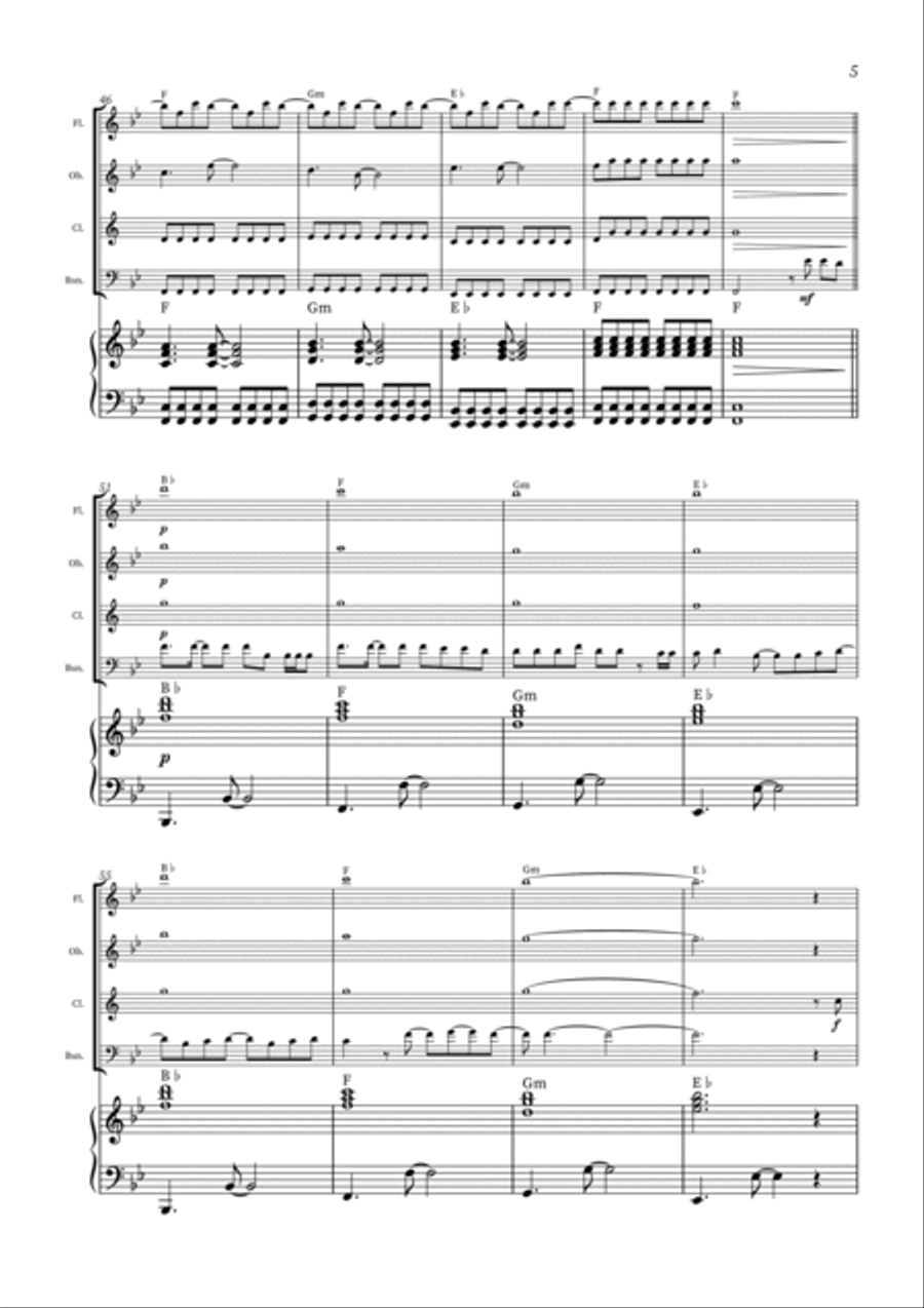 All Too Well Woodwind Quartet scores gallery preview page 5