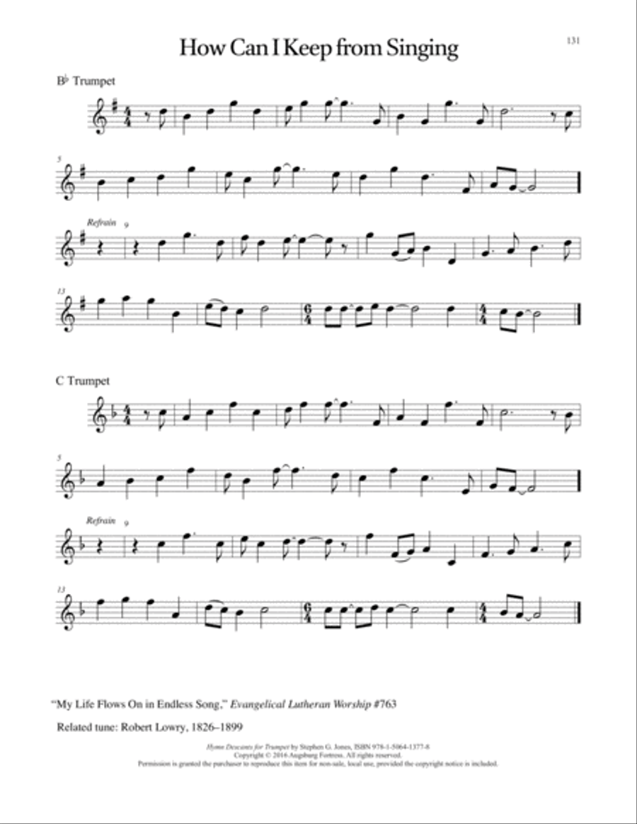 Hymn Descants for Trumpet C Trumpet scores gallery preview page 132