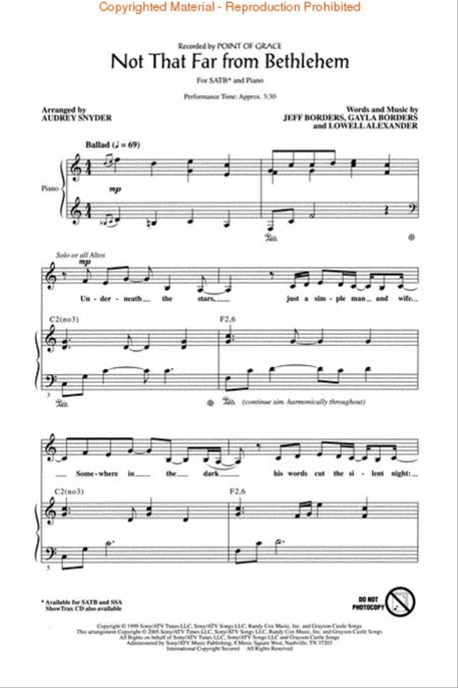 Not That Far From Bethlehem 4-Part scores gallery preview page 2