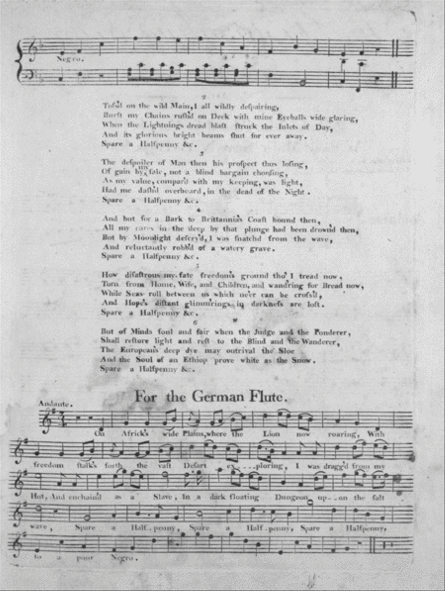 The Desponding Negro. A Favorite Song Flute scores gallery preview page 2