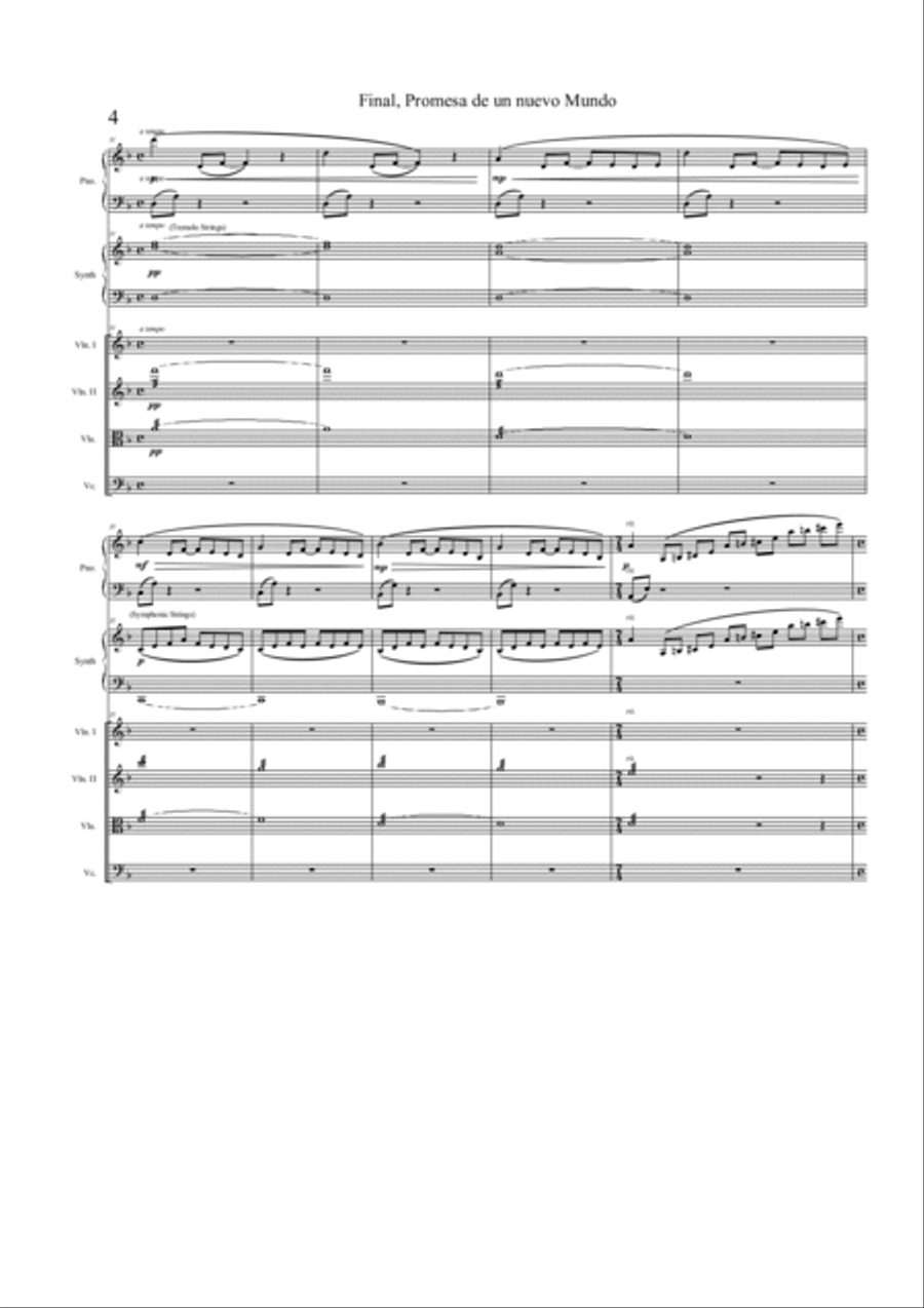 Final, Promesa de un nuevo mundo (Ending, Gramophone song) Chamber Orchestra scores gallery preview page 4