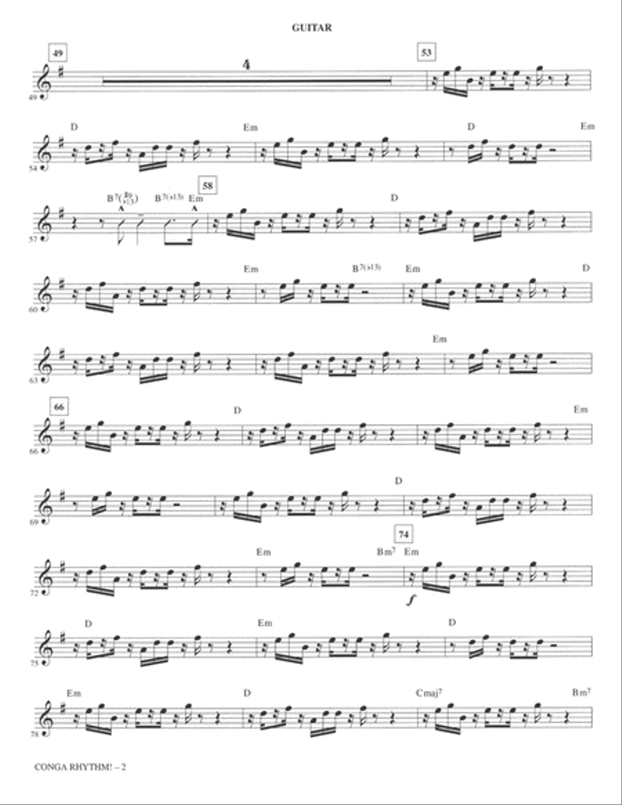 Conga Rhythm: Guitar Conga Rhythm: Guitar Guitar scores gallery preview page 2