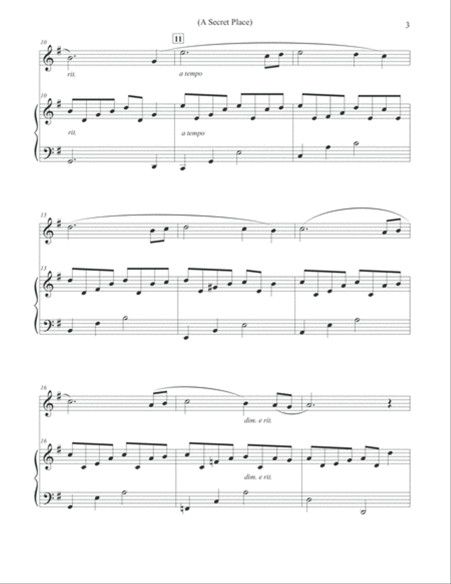 A Secret Place - Oboe & Piano Piano scores gallery preview page 3