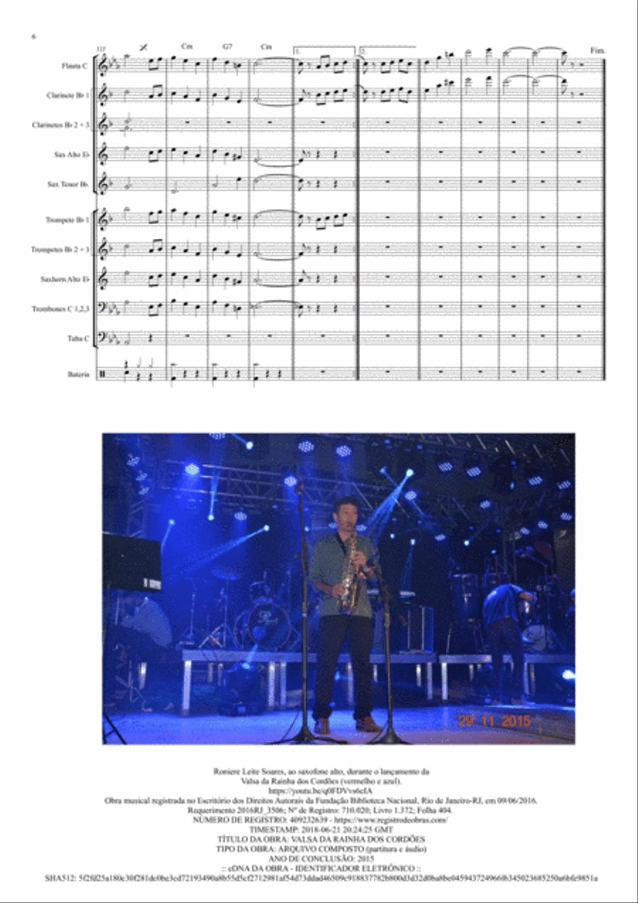 Valsa da Rainha dos Cordões Concert Band scores gallery preview page 6