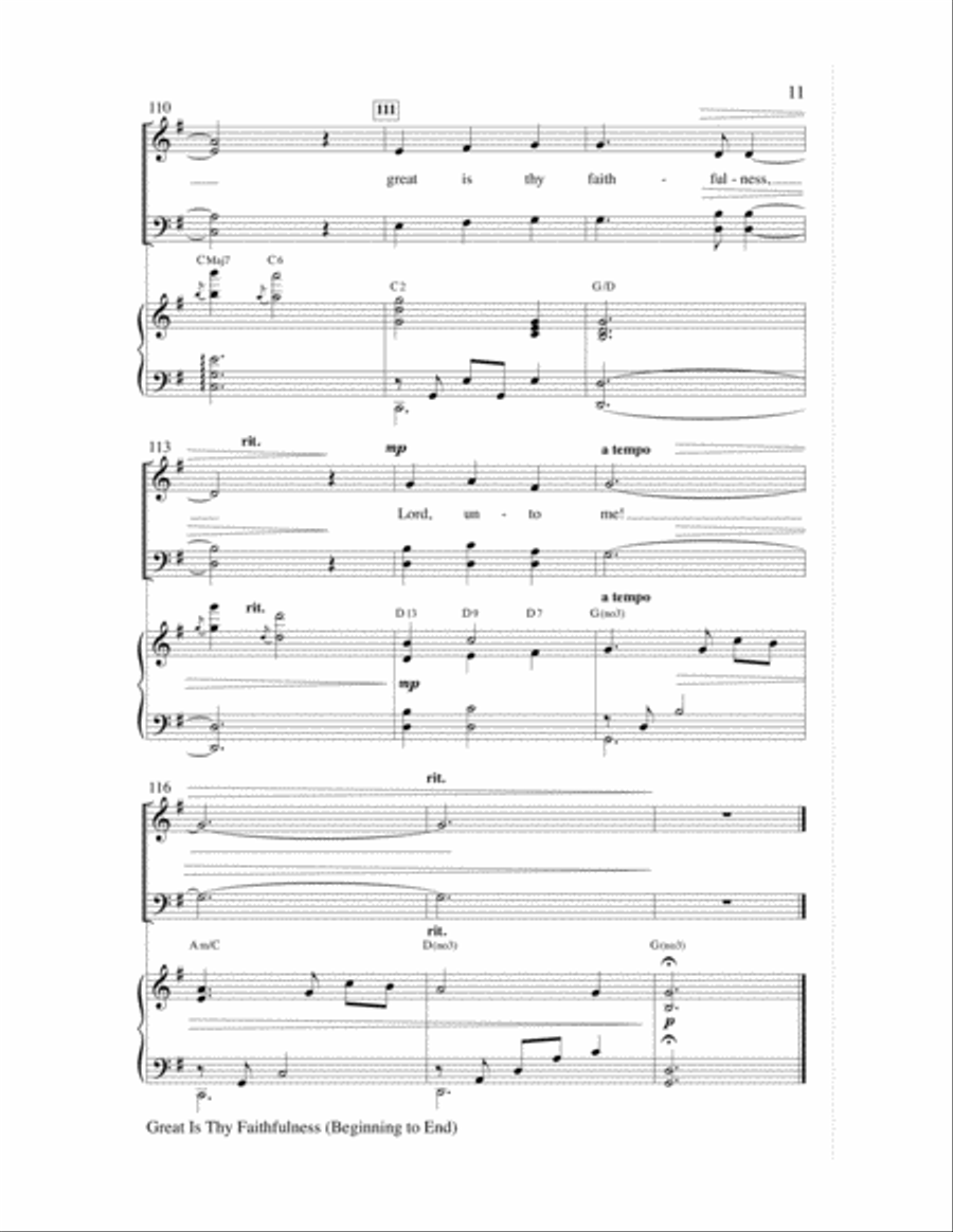 Great Is Thy Faithfulness (Beginning to End) Choir scores gallery preview page 11
