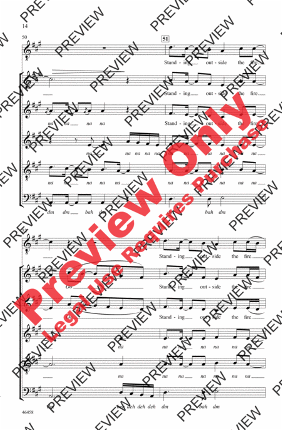 Standing Outside the Fire 4-Part scores gallery preview page 14