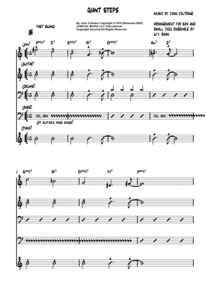 Giant Steps (for saxaphone and jazz ensemble) - John Coltrane