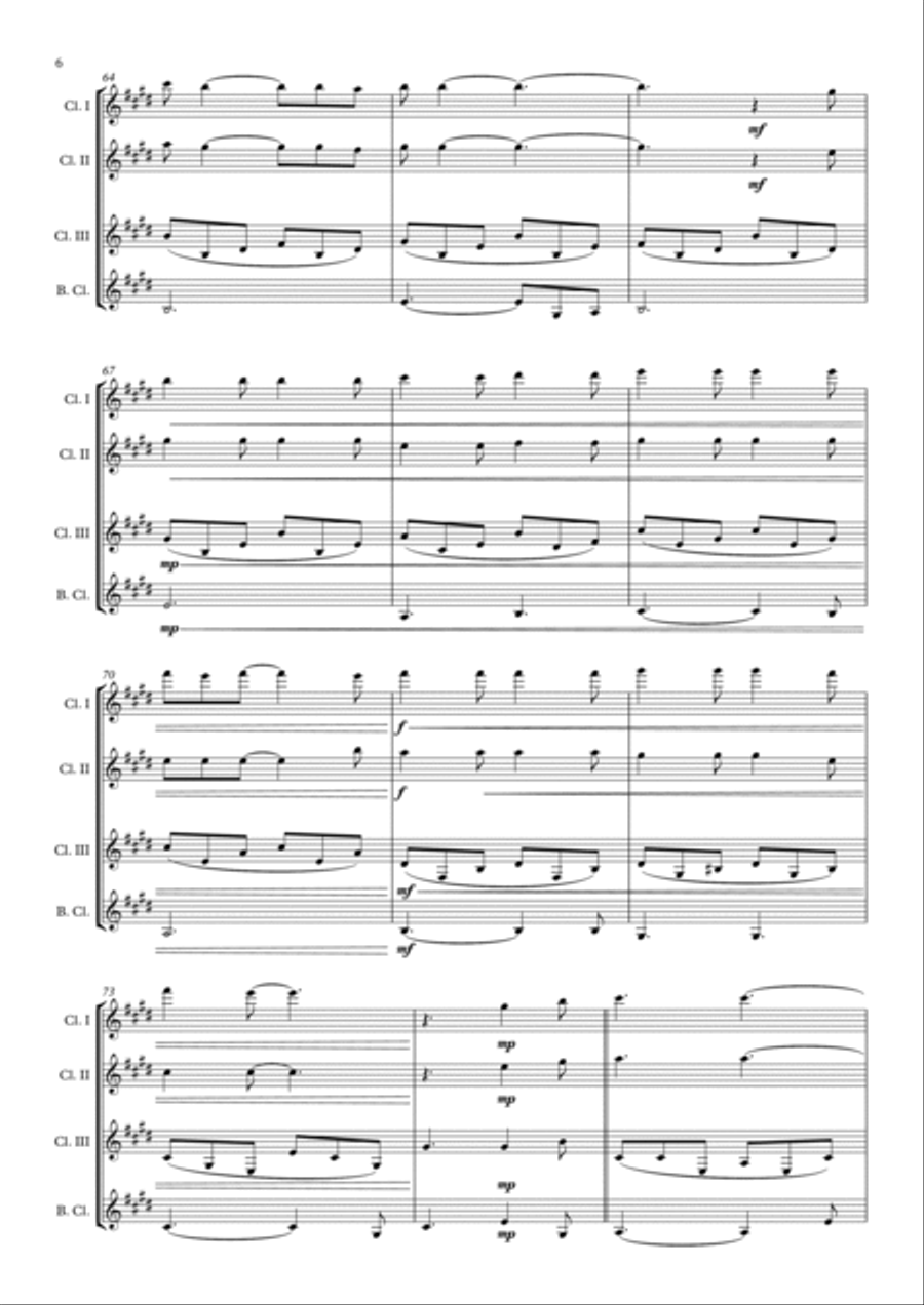 Hallelujah Woodwind Quartet scores gallery preview page 6