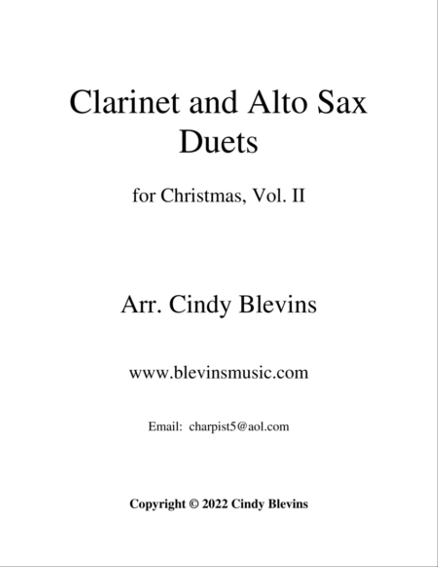 Clarinet and Alto Sax for Christmas, Vol. II image number null