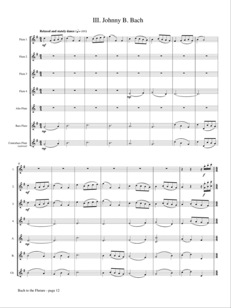 Bach to the Fluture for Flute Choir Flute Choir scores gallery preview page 4