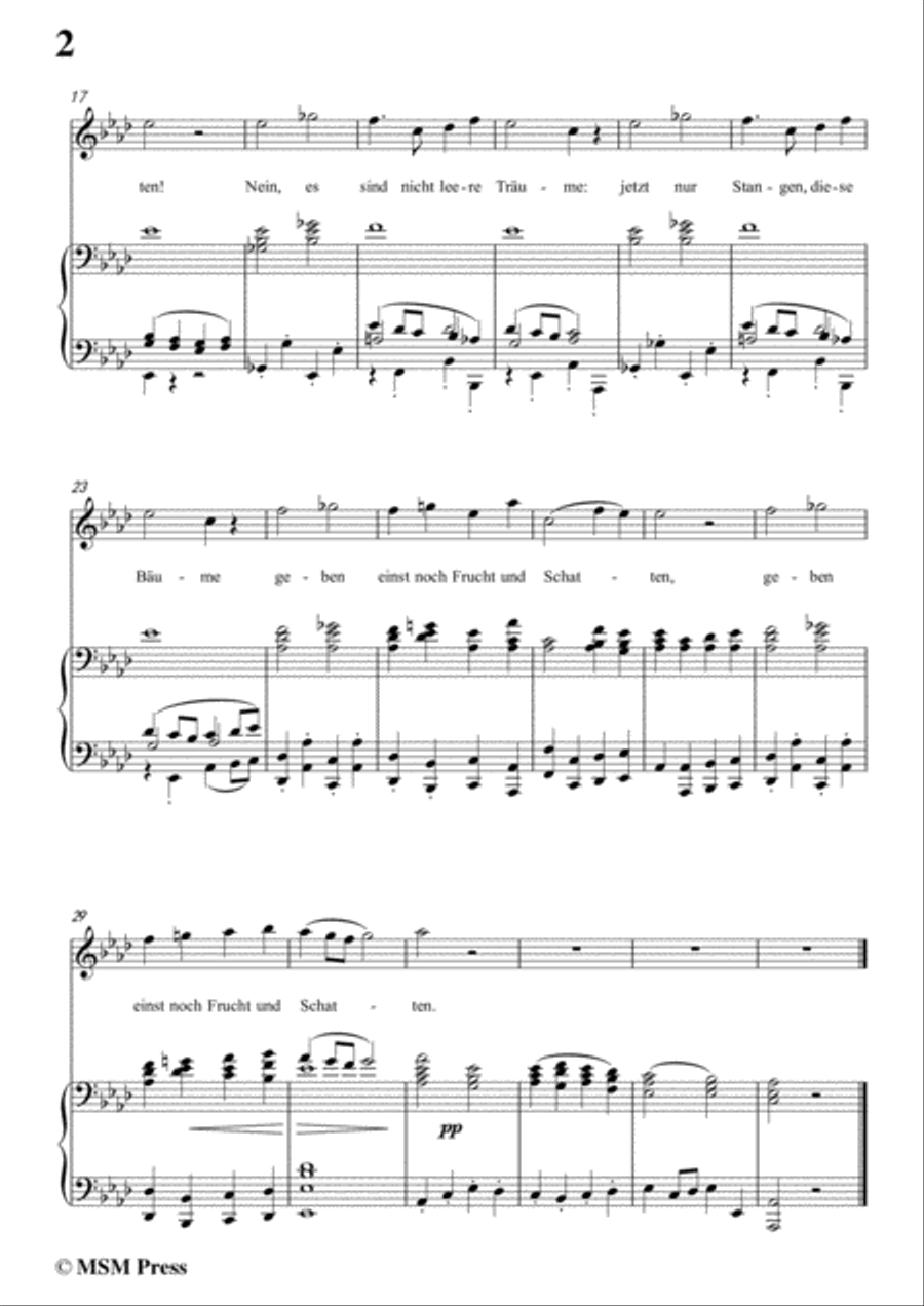 Schubert-Hoffnung,in A flat Major,for Voice&Piano Voice scores gallery preview page 4