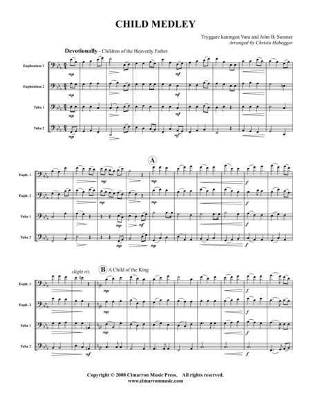 Children of Heavenly Father/A Child of the King by Various Tuba - Digital Sheet Music