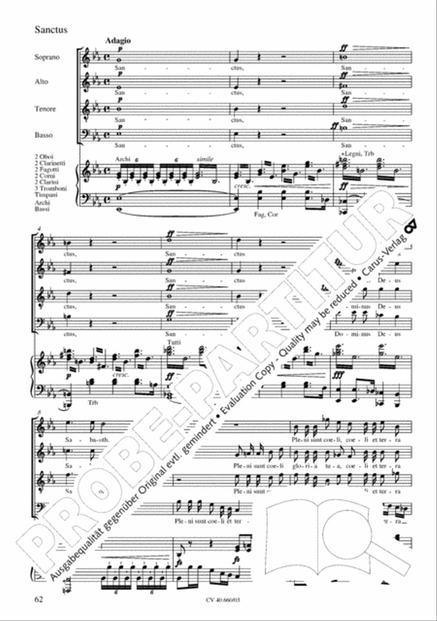 Mass in E flat major (Messe in Es) SATTB scores gallery preview page 63