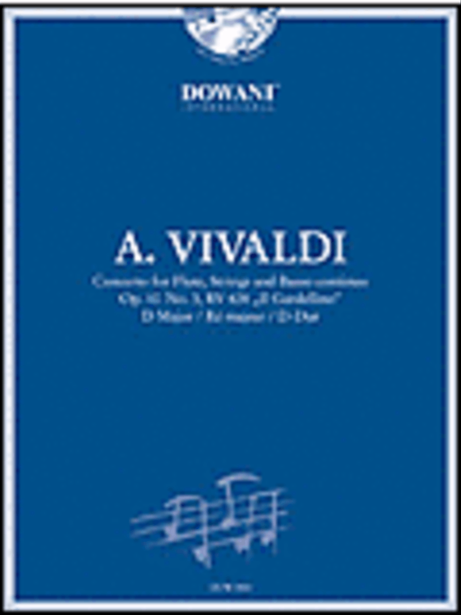 Vivaldi - Concerto in D for Flute, Strings and Basso Continuo Op. 10 No. 3, RV 428 Il Gardellino Flute Solo scores gallery preview page 1