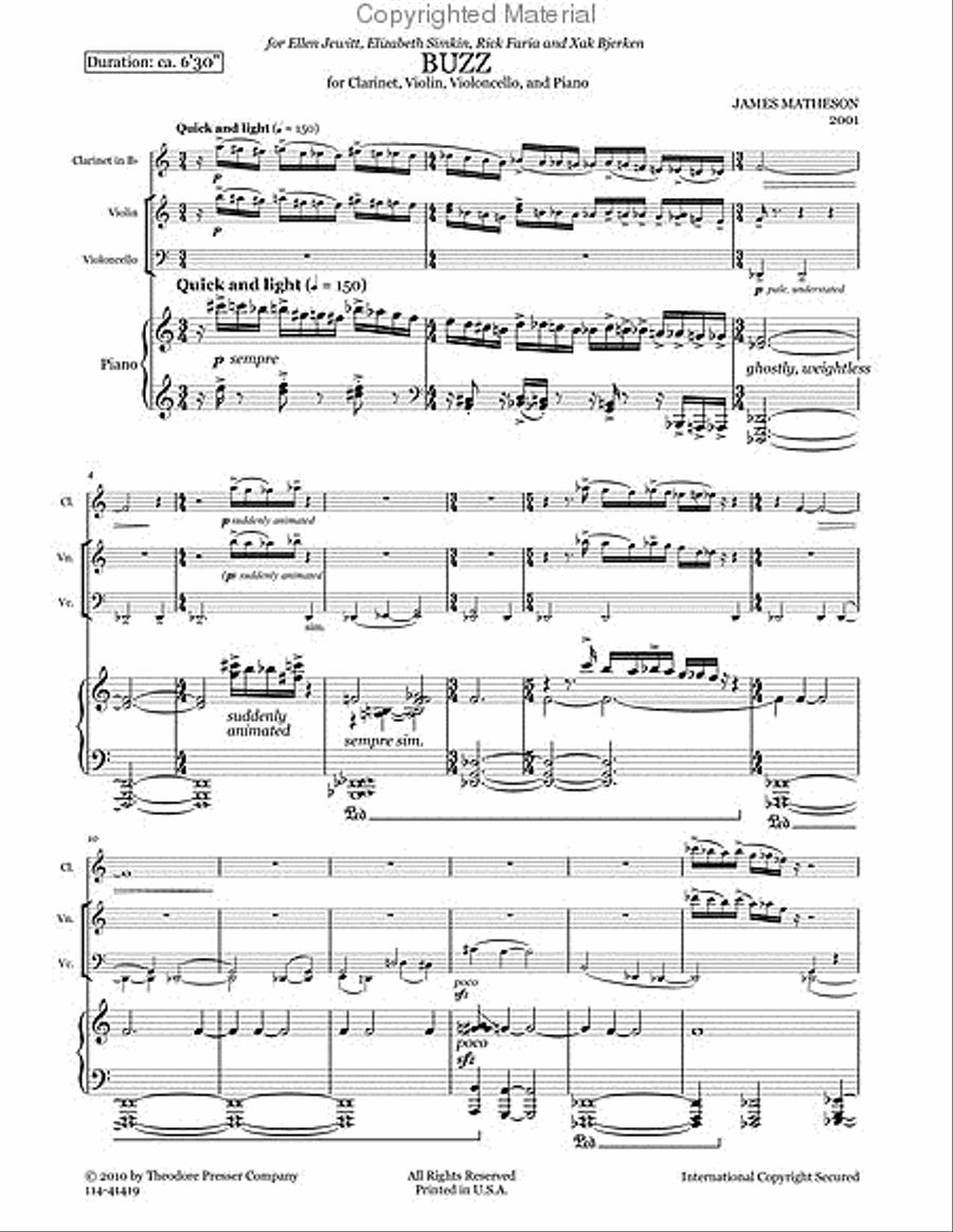Buzz Buzz Chamber Music scores gallery preview page 4