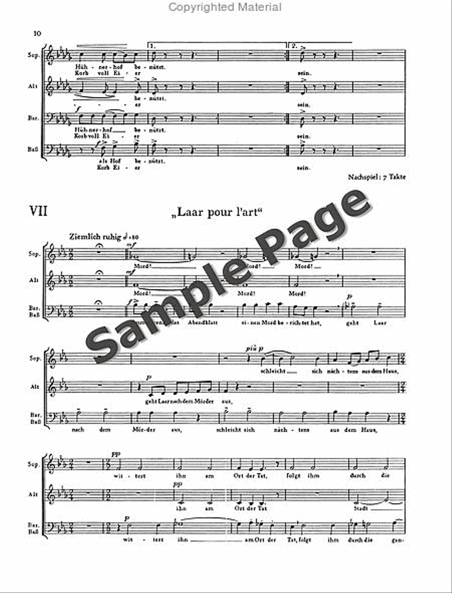 Wyttenbach J Sutil+laar Scherzlieder Mixed Choir scores gallery preview page 11