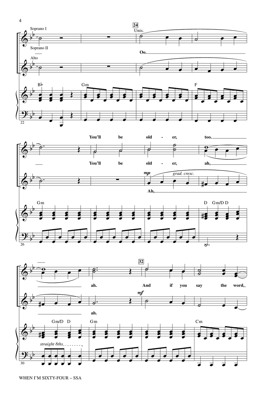 When I'm Sixty-Four SSA scores gallery preview page 3
