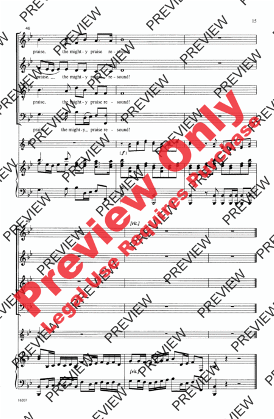 Awake the Trumpet's Lofty Sound 4-Part scores gallery preview page 15