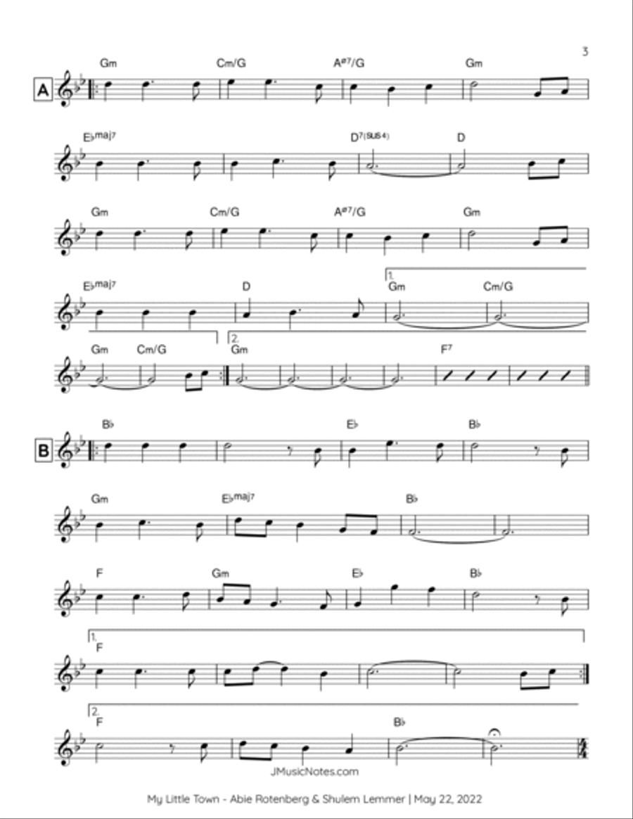 My Little Town My Little Town Piano scores gallery preview page 3