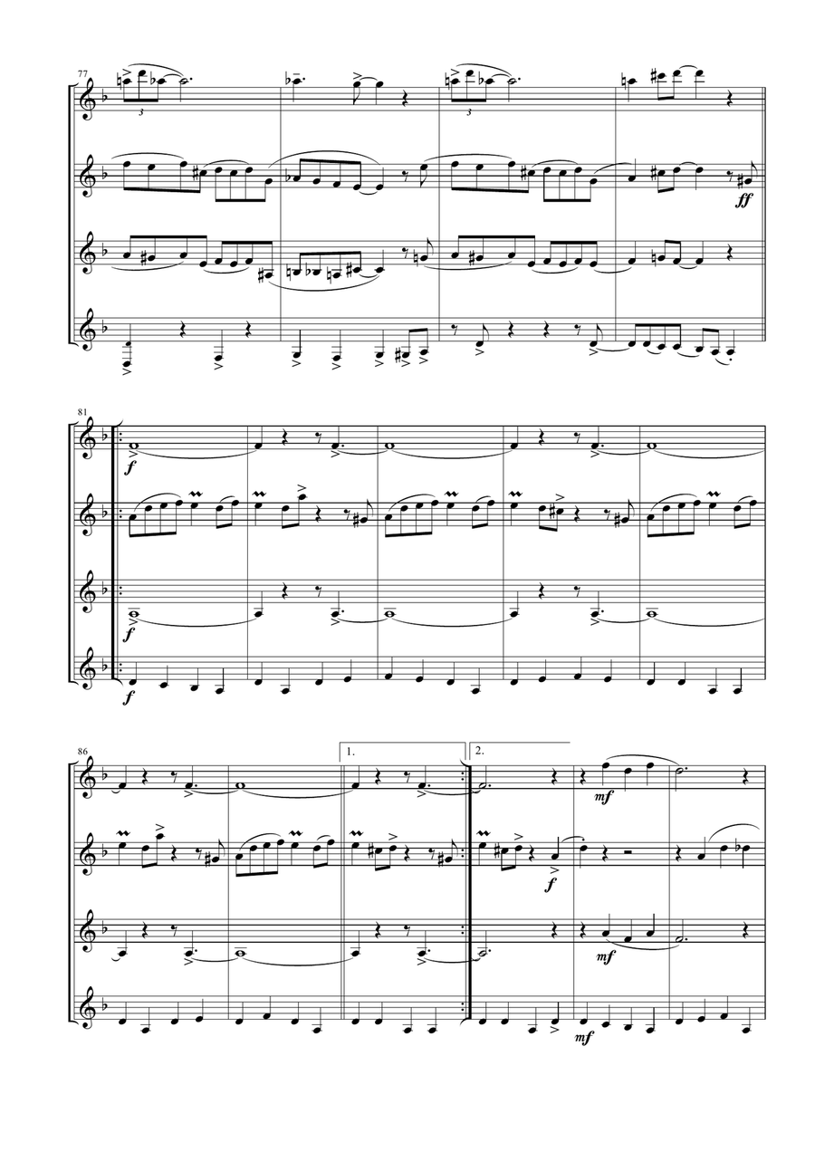 Sing, Sing, Sing Sing, Sing, Sing Woodwind Quartet scores gallery preview page 6