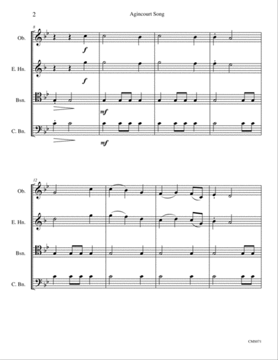 Agincourt Song English Horn scores gallery preview page 2