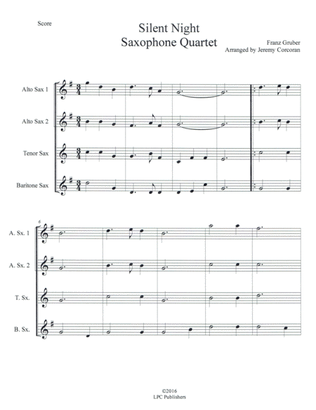 Book cover for Silent Night for Saxophone Quartet (SATB or AATB)