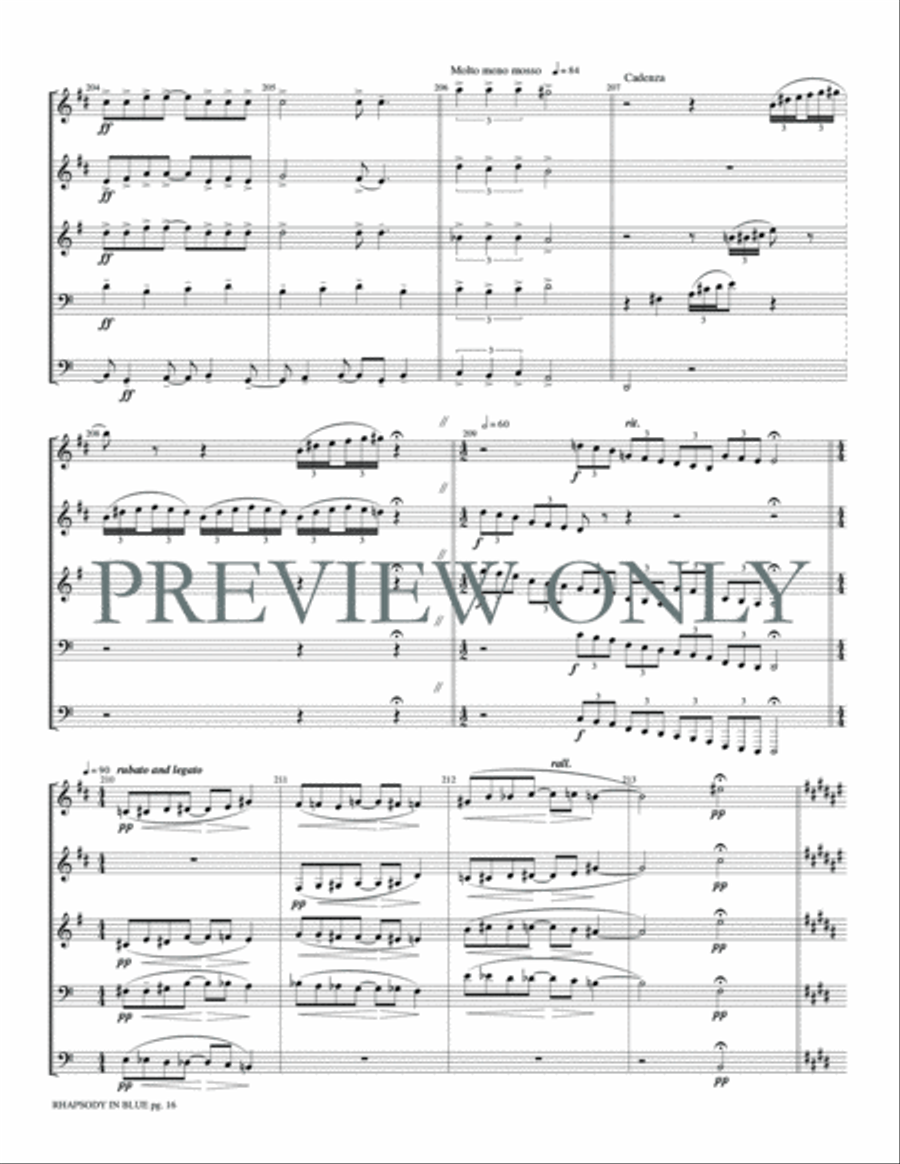 Rhapsody in Blue Rhapsody in Blue Brass Quintet scores gallery preview page 18