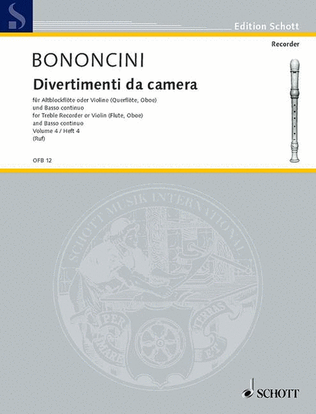 Book cover for Divertimenti da camera, Volume 4