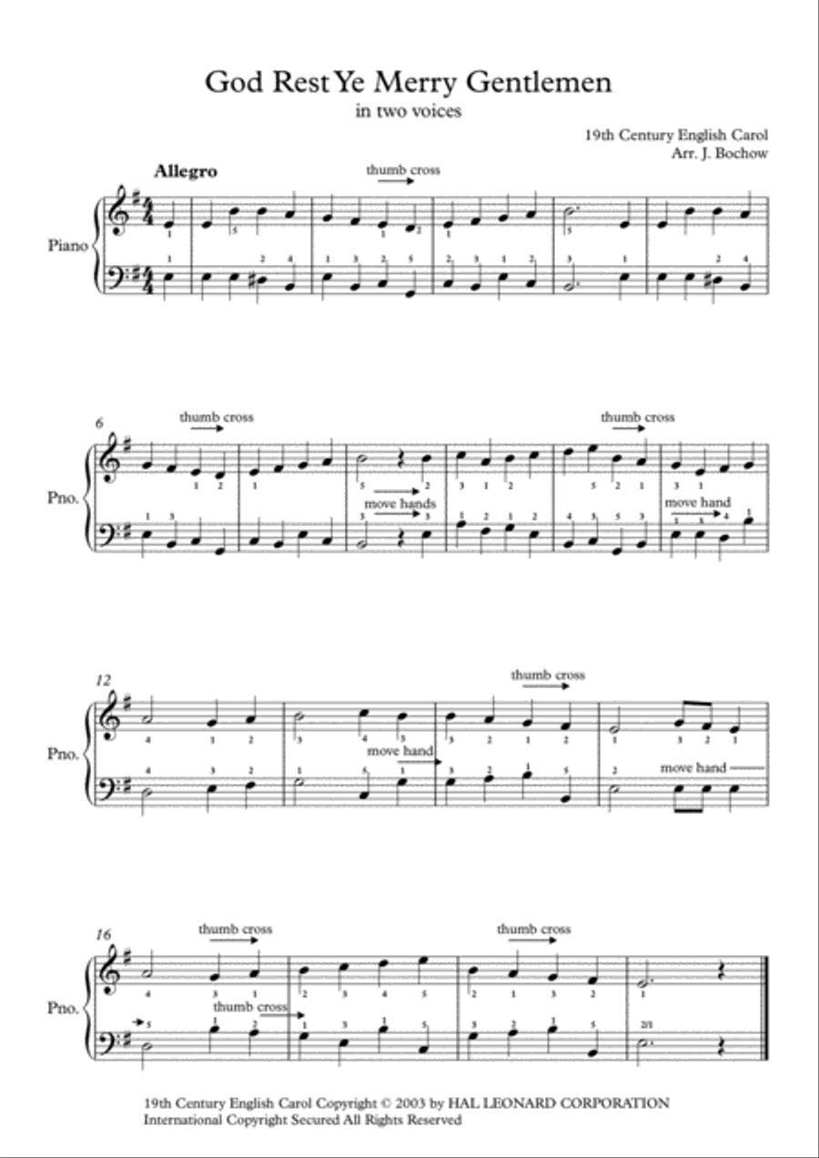God Rest Ye Merry, Gentlemen Easy Piano scores gallery preview page 1