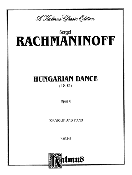 Hungarian Dance (Urtext)