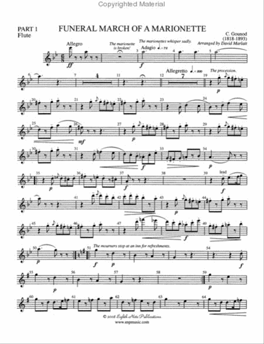 Funeral March of a Marionette Woodwind Ensemble scores gallery preview page 4
