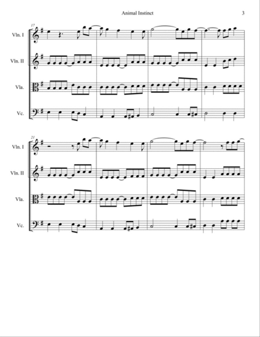 Animal Instinct Animal Instinct String Quartet scores gallery preview page 3