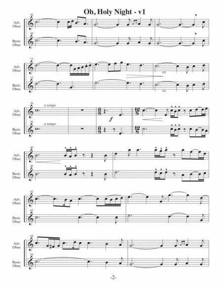 O Holy NIght-v1 (Arrangements Level 3-5 for OBOE + Written Acc) image number null