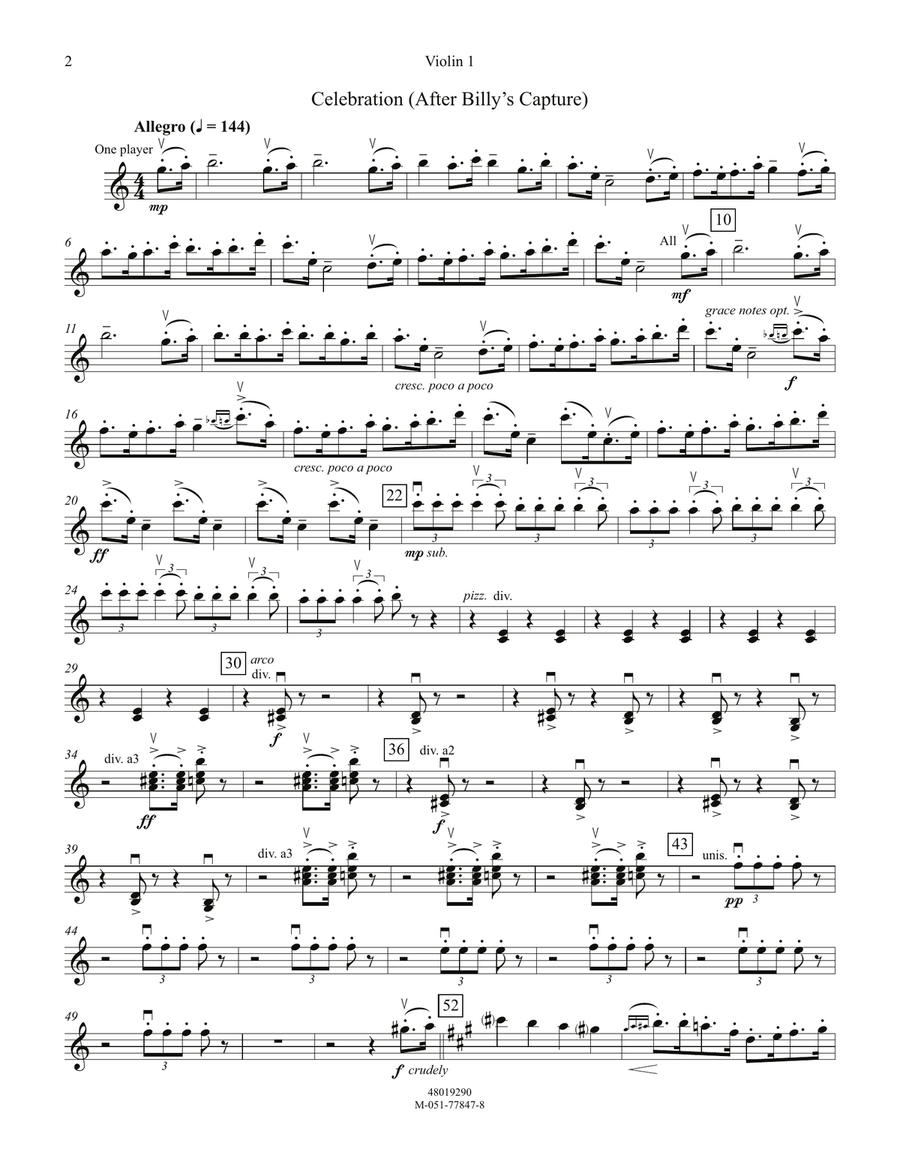 Prairie Night And Celebration (from Billy The Kid) - Violin 1 Orchestra scores gallery preview page 2