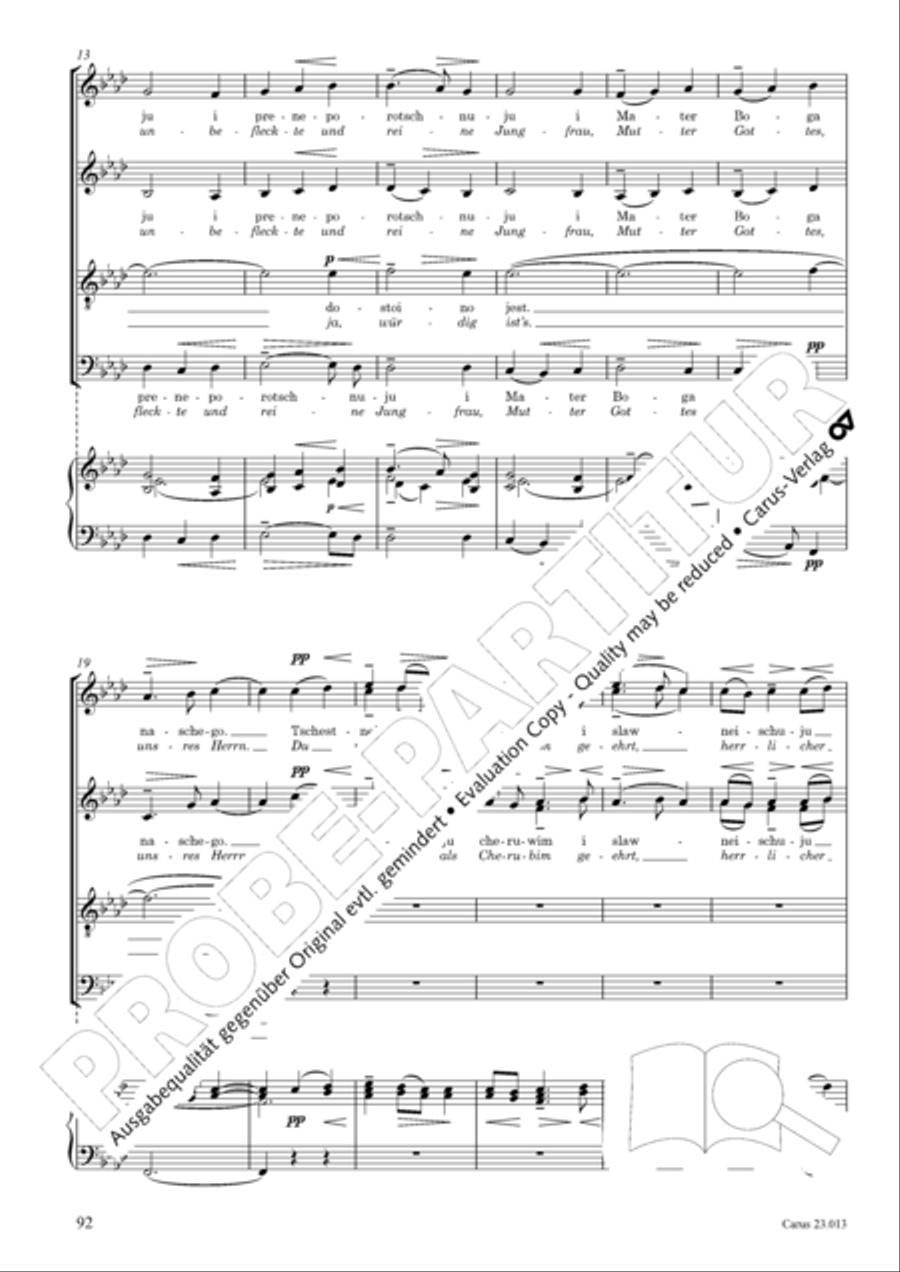 Liturgy of St. John Chrysostom op. 31 for mixed choir a cappella (Chrysostomos-Liturgie op. 31 fur Chor a cappella mit singbarem deutschem Text) A Cappella scores gallery preview page 114
