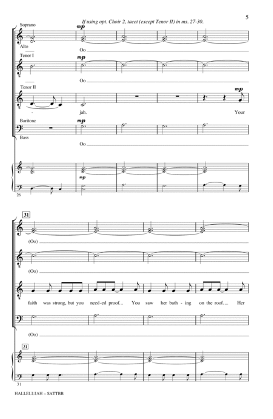 Hallelujah (arr. Philip Lawson) 4-Part scores gallery preview page 4