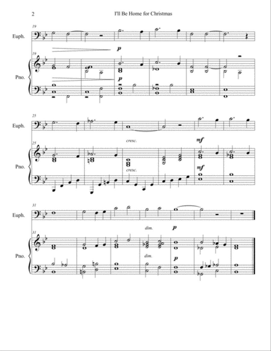 I'll Be Home For Christmas Euphonium scores gallery preview page 3