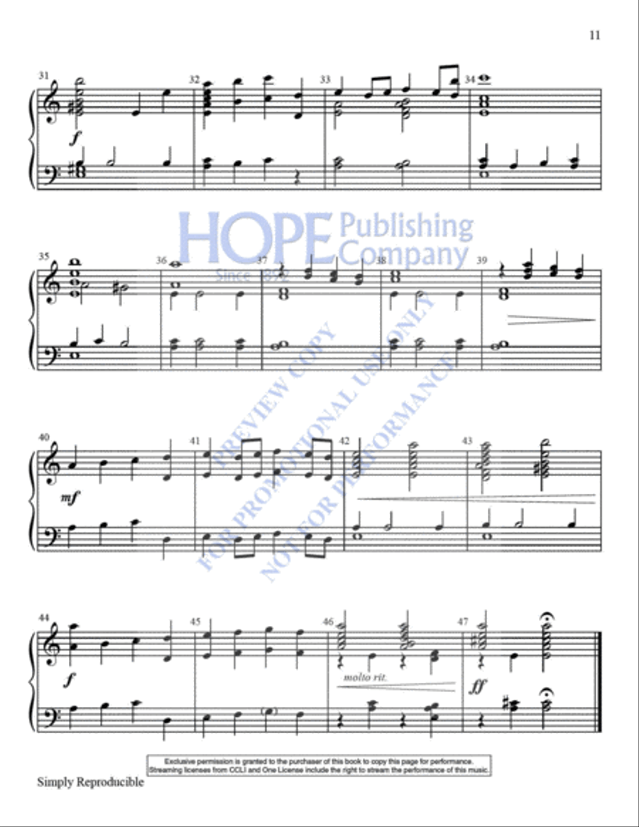 Simply Reproducible Hymns Handbell Choir scores gallery preview page 14