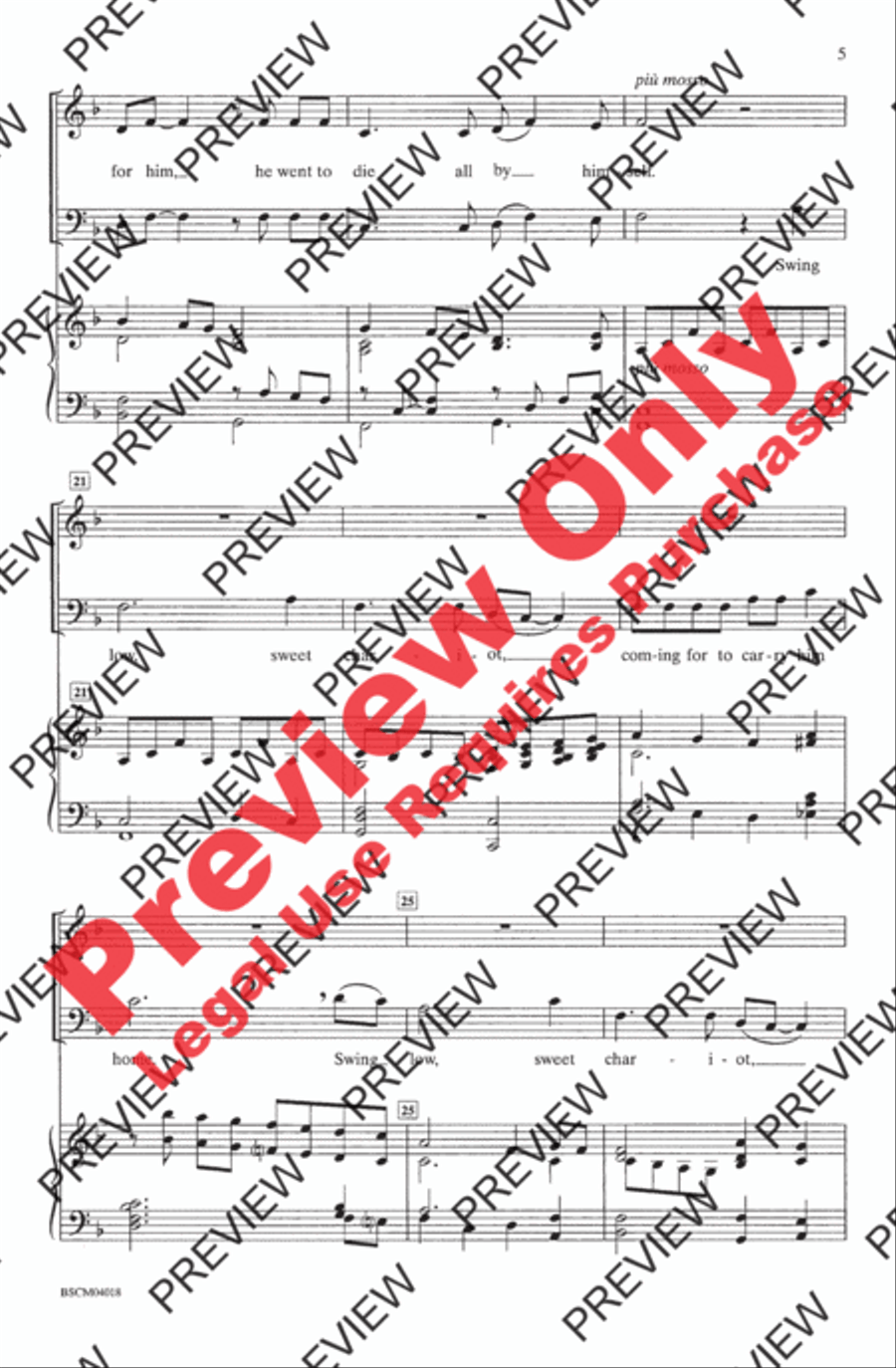 Jesus Walked This Lonesome Valley 3-Part scores gallery preview page 5