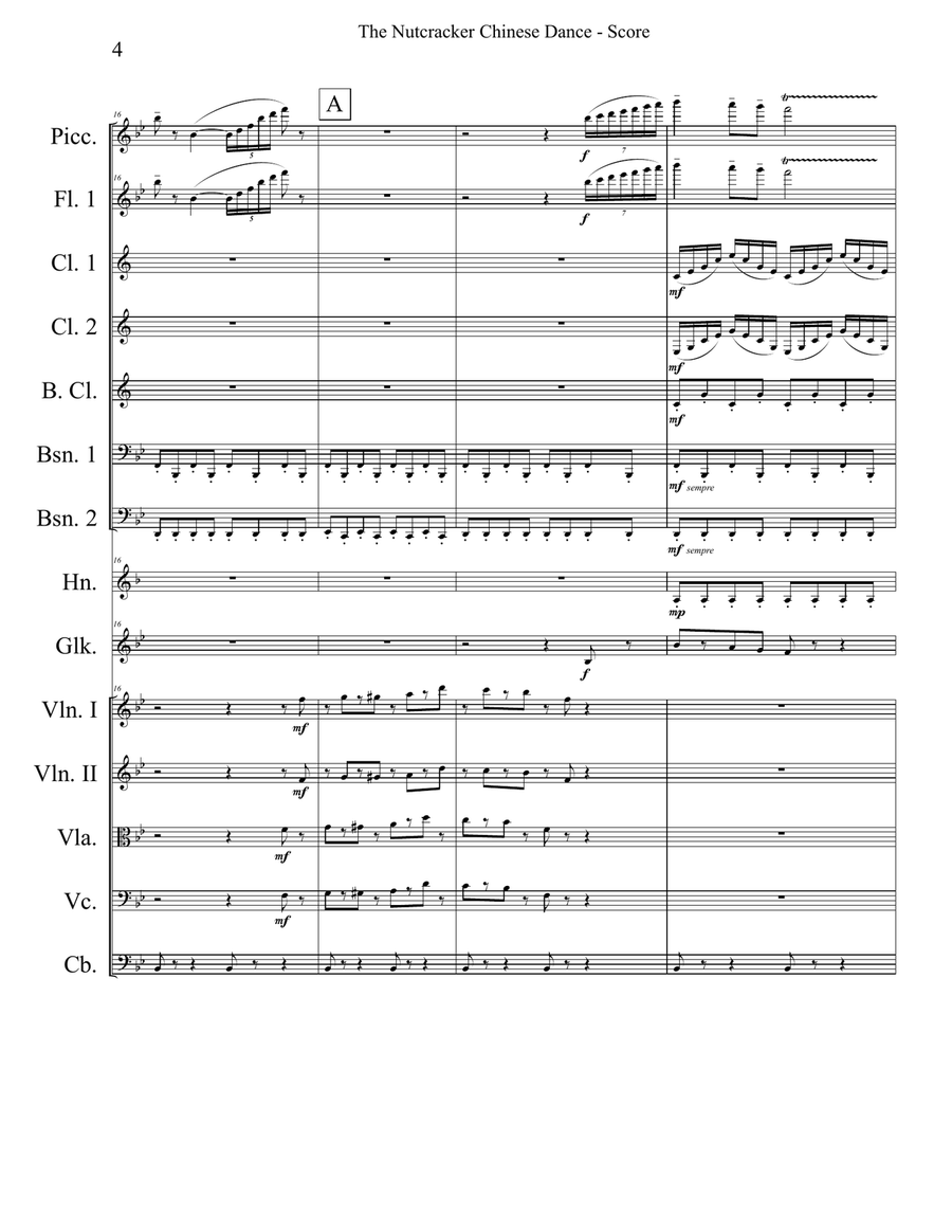 Chinese Dance from The Nutcracker for Full Orchestra Full Orchestra scores gallery preview page 4