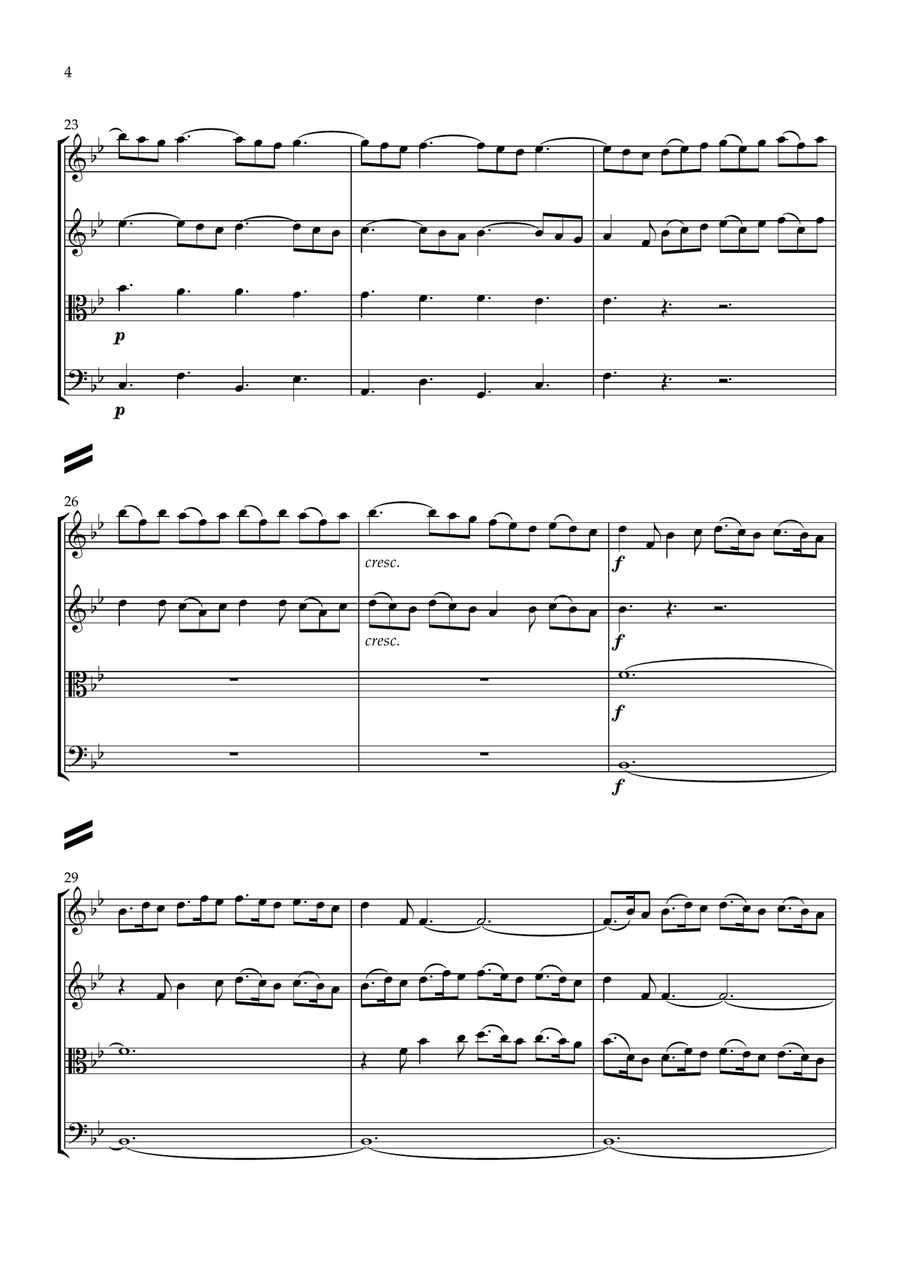 Torelli: Concerto Grosso in G minor (Christmas Concerto) Op.8 No.6 Mvt.1 - string quartet String Quartet scores gallery preview page 4