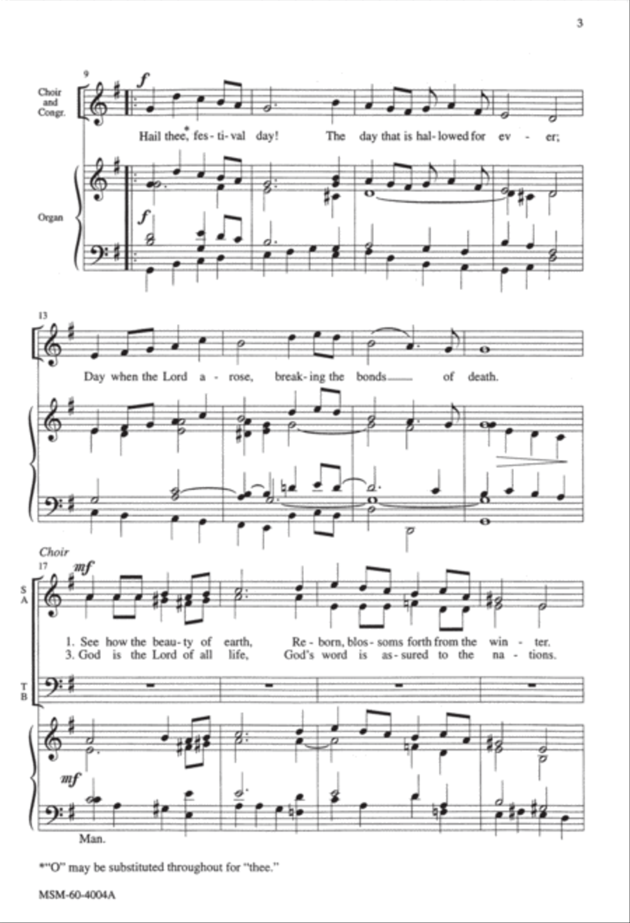 Hail Thee, Festival Day Hail Thee, Festival Day 4-Part scores gallery preview page 3