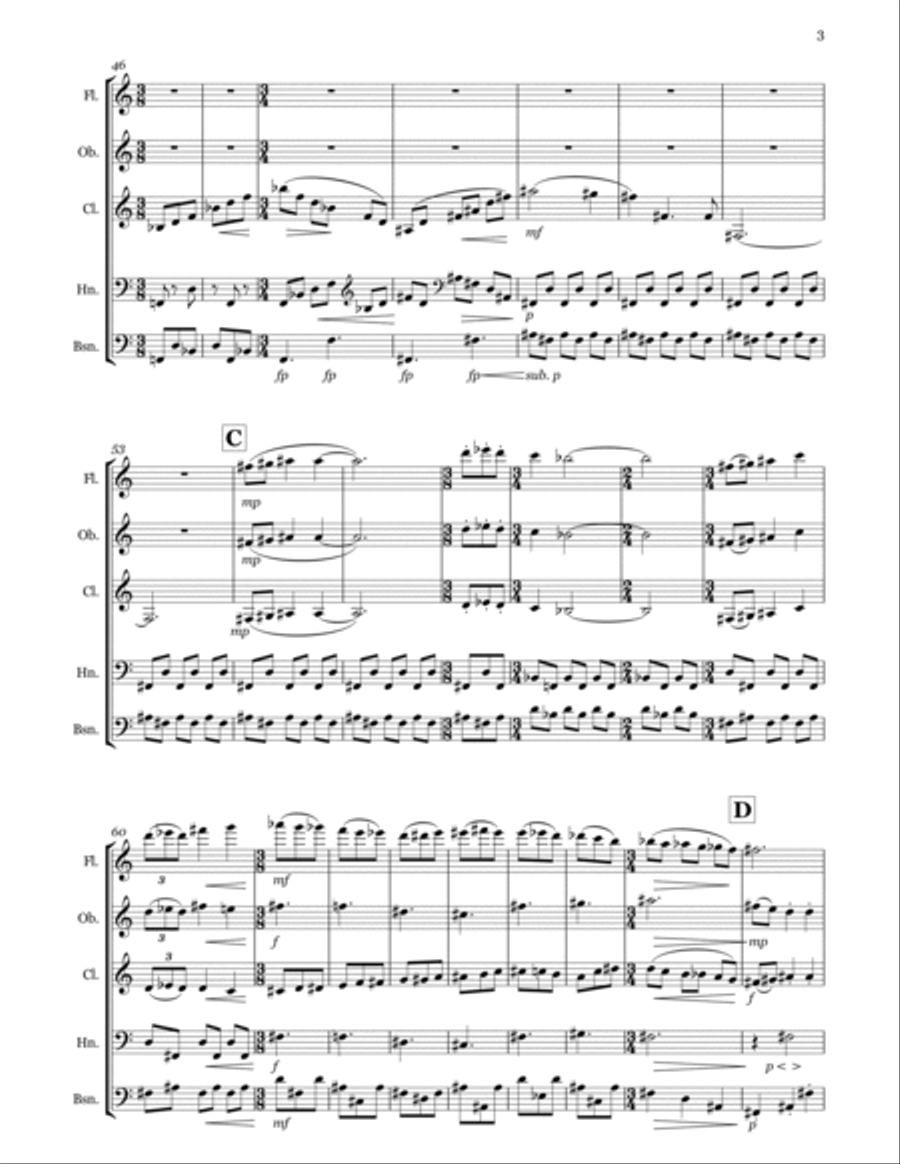 Introduction & Fantasia Woodwind Quintet scores gallery preview page 3