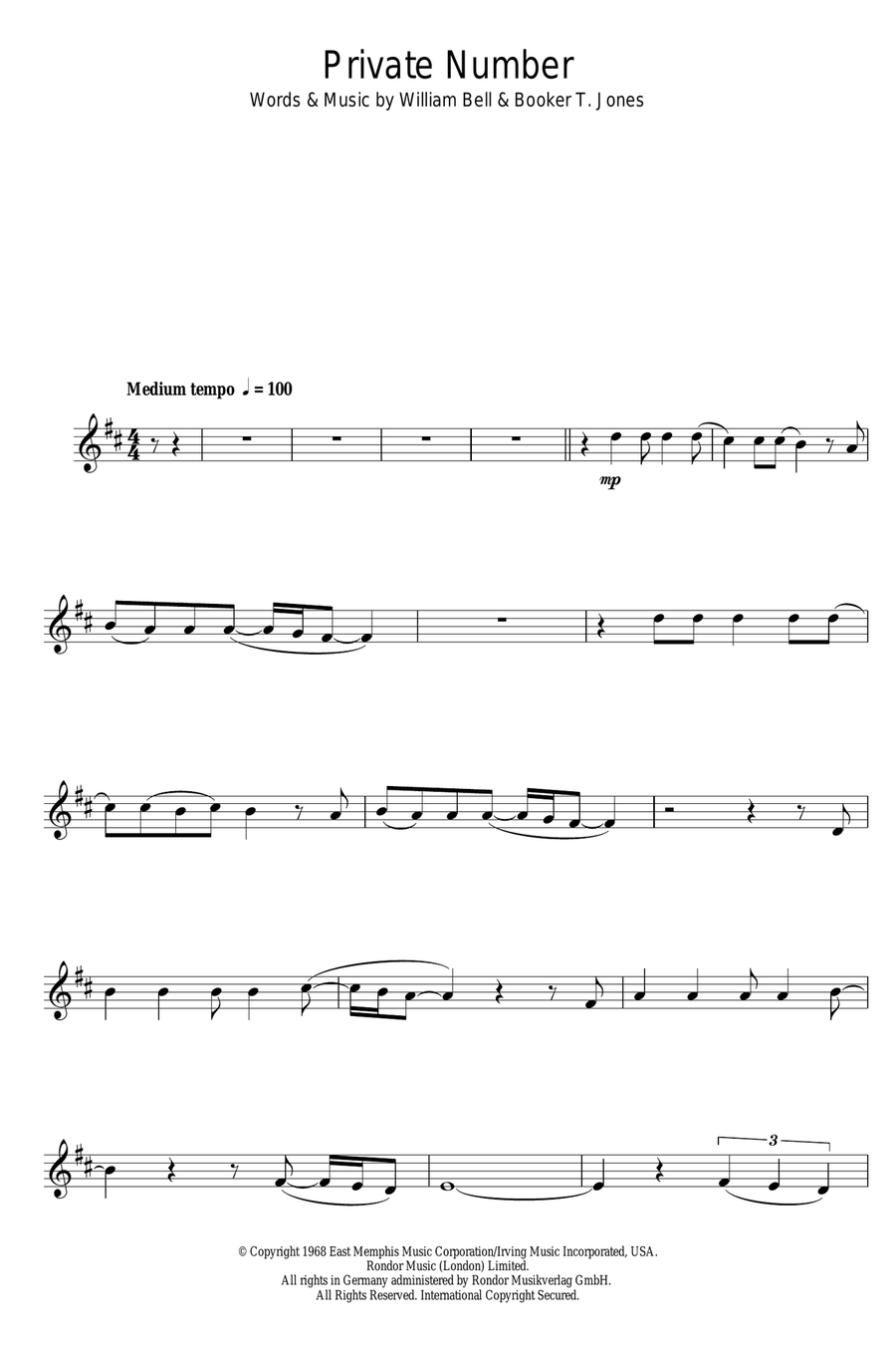 Private Number Clarinet Solo scores gallery preview page 1