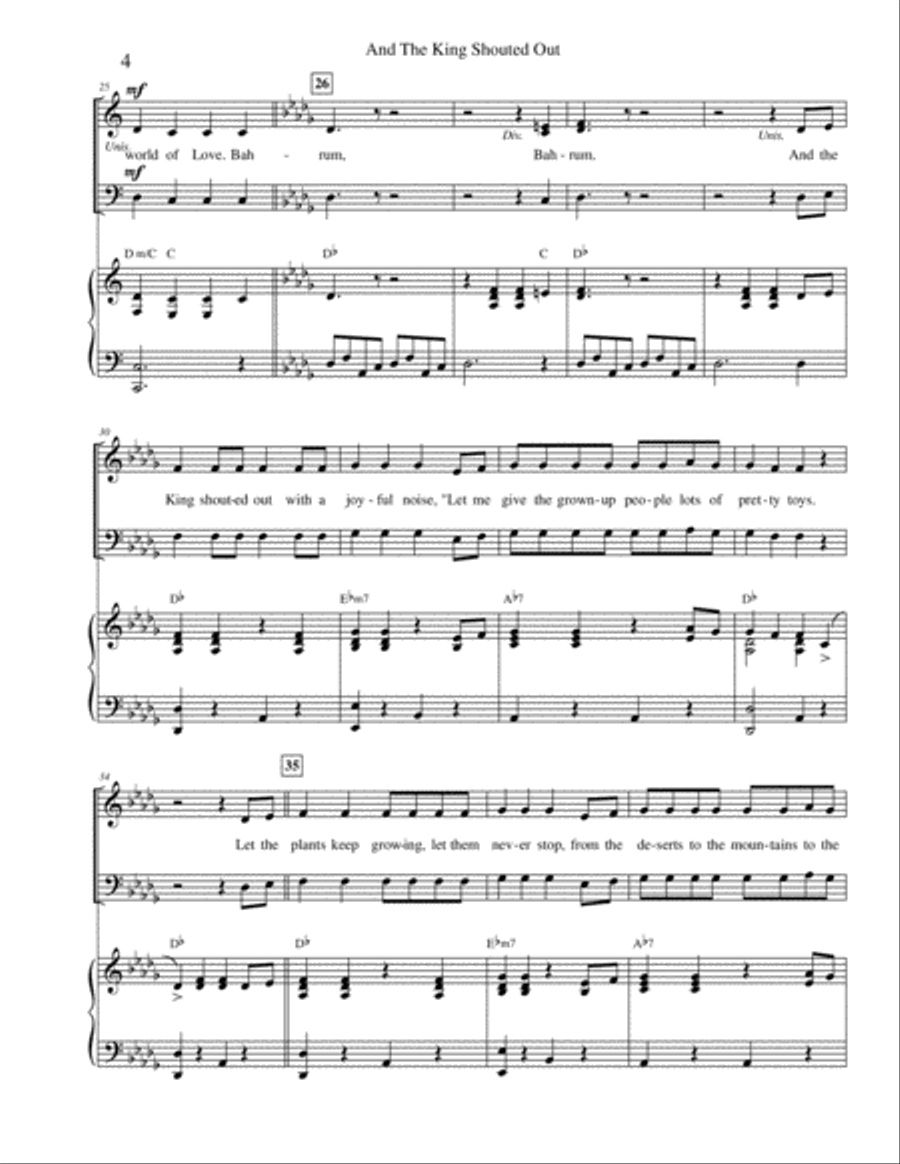 And the King Shouted Out - SAB - A Children's Song (for Grownups, Too) - Easy and Fun to Sing 3-Part scores gallery preview page 3
